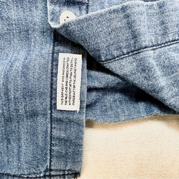 👕Frank & Oak👕 Chambray Denim Button Down Shirt - Size L - Picture 4 of 7